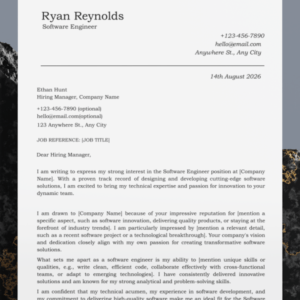 Software Engineer Cover Letter Template