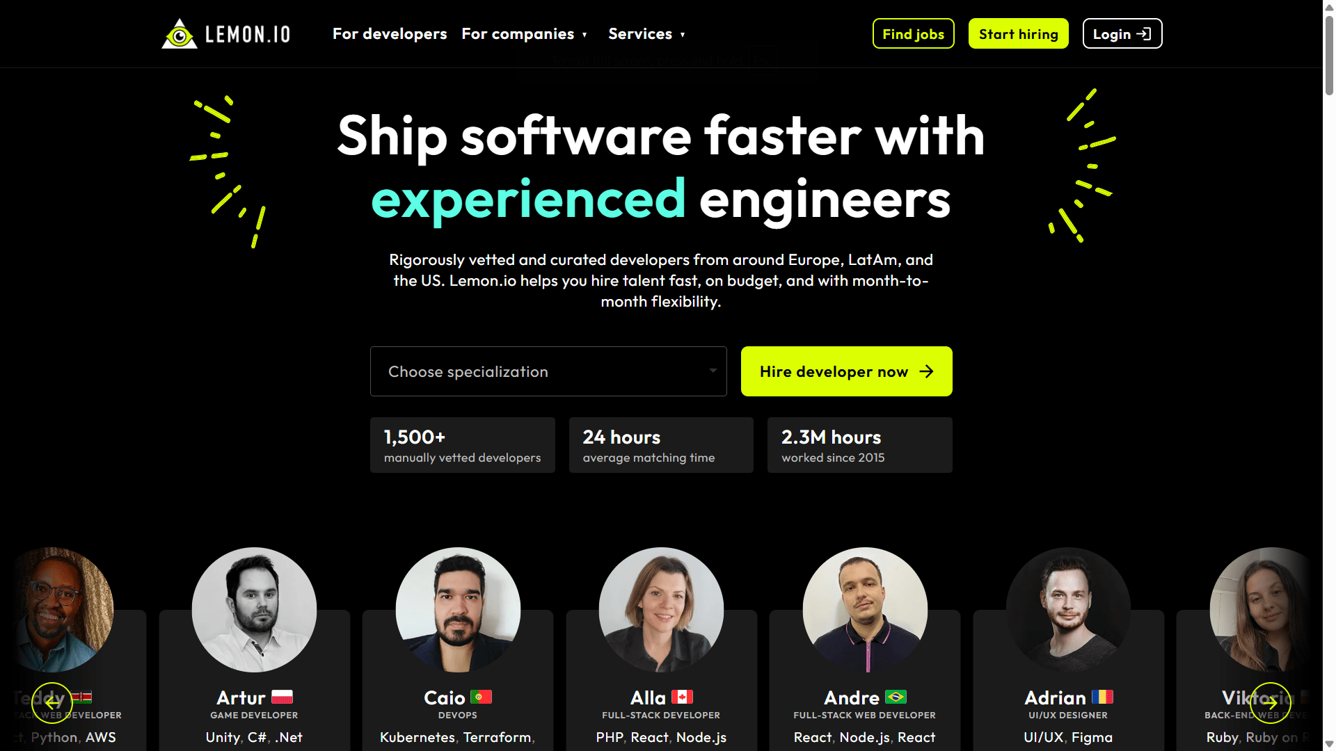 Lemon.io hire remote react developers