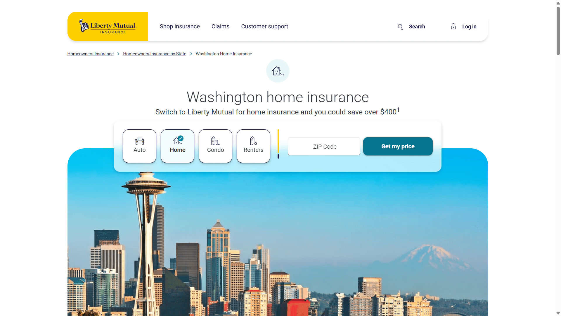 Liberty mutual homeowners insurance washington state