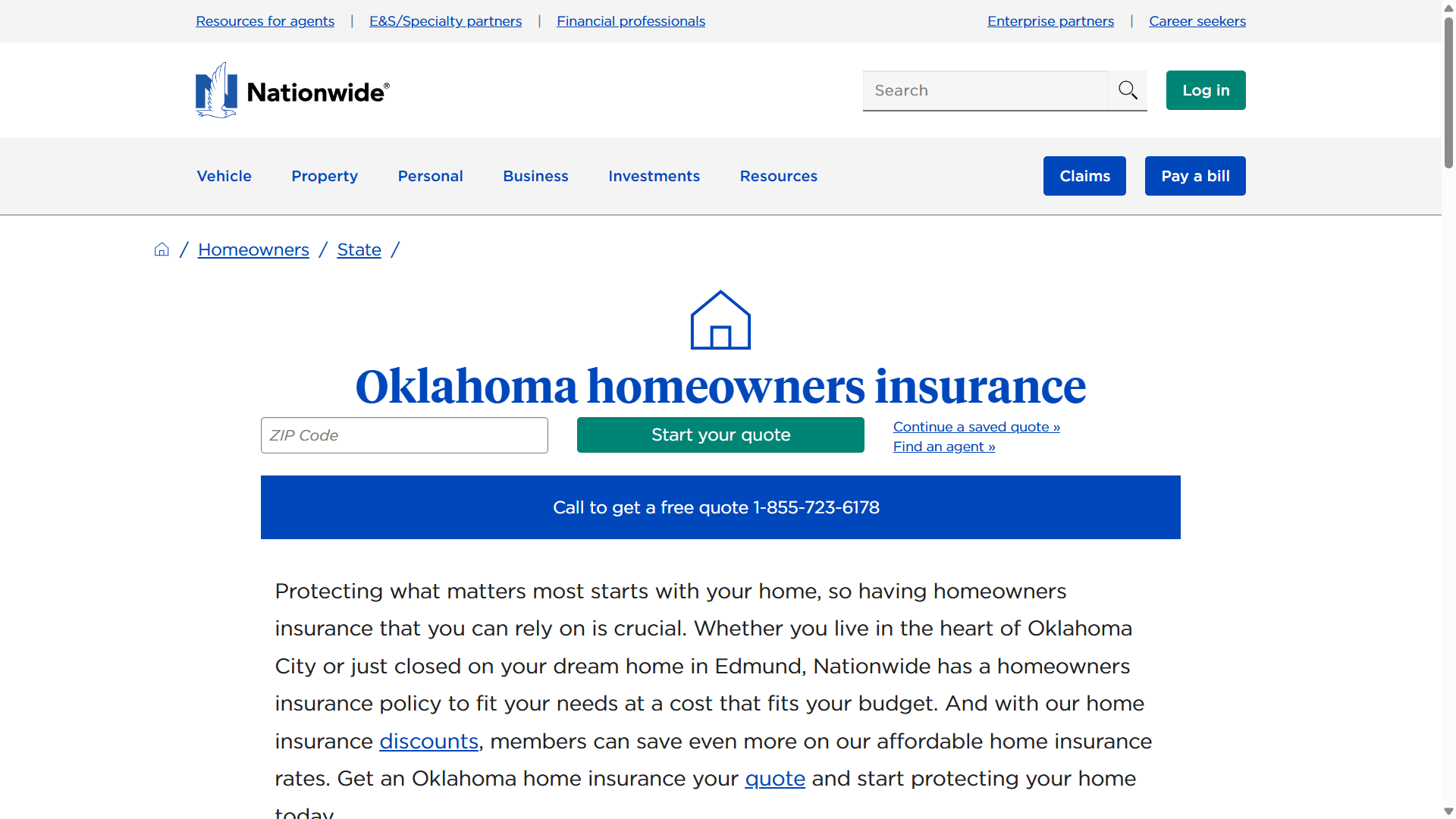 nationwide homeowners insurance oklahoma city